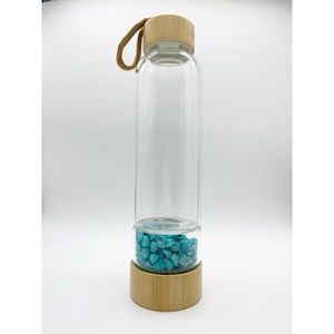 Glass Crystal Water Bottle - turquoise